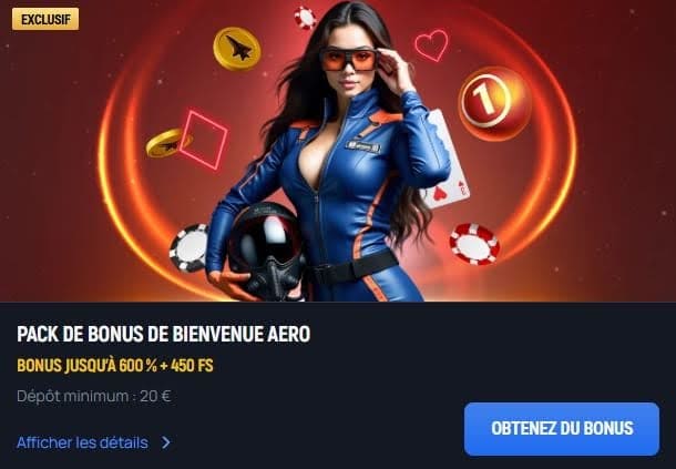 Aerobet Casino bonus bienvenue