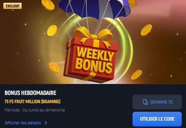 Aerobet Casino bonus hebdomadaire