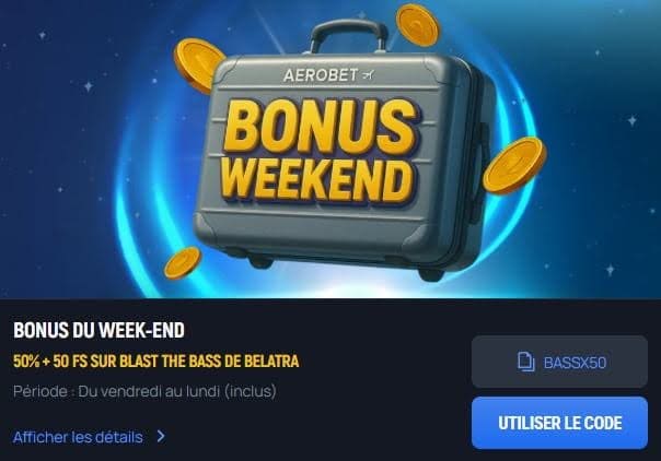 Aerobet Casino bonus weekend