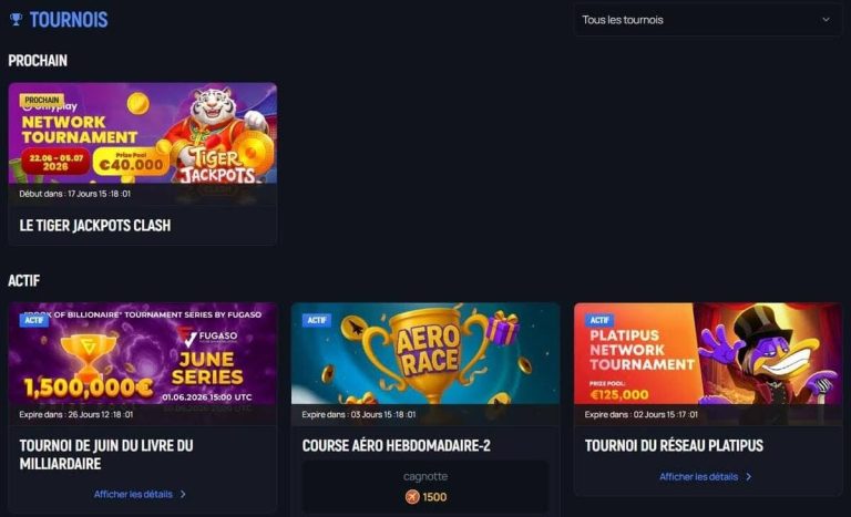 Aerobet Casino tournois